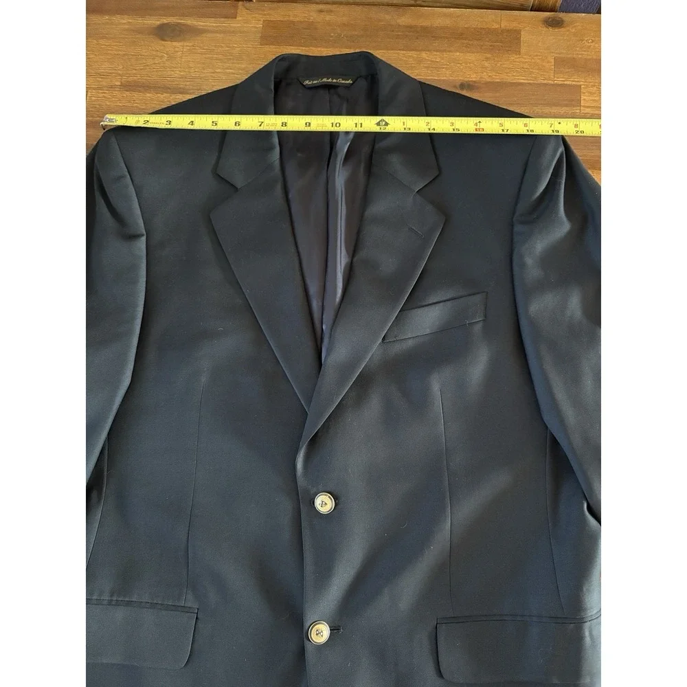 Jack Victor Montreal Blazer Mens 42L Black Wool Super 110's Sports Coat 2 Button